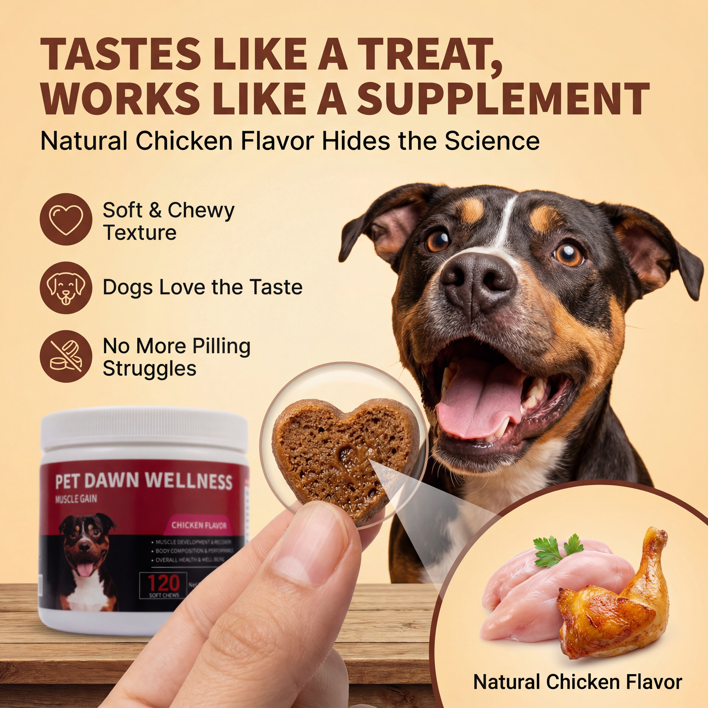 PET DAWN WELLNESS creatine Soft Chews for Dogs